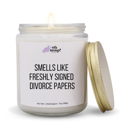 Smells Like Freshly Signed Divorce Papers candle